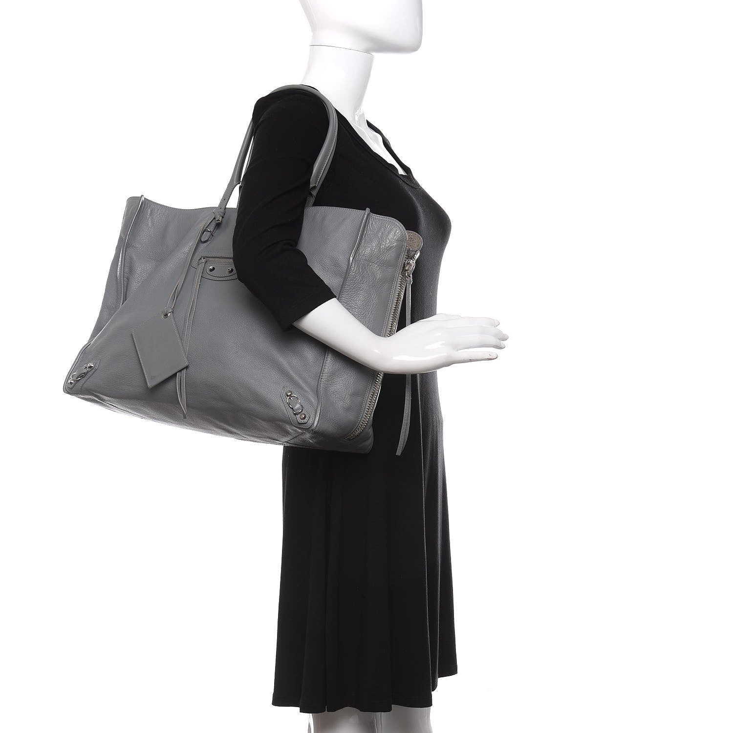 Balenciaga Veau Papier A4 Zip Around Tote Grey 2 of 19