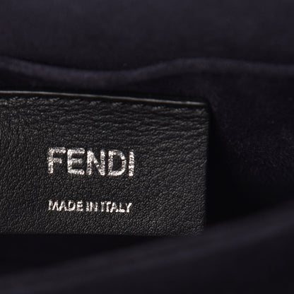 Fendi Canvas Calfskin Striped Small Kan I Shoulder Bag Midnight Blue 6 of 10