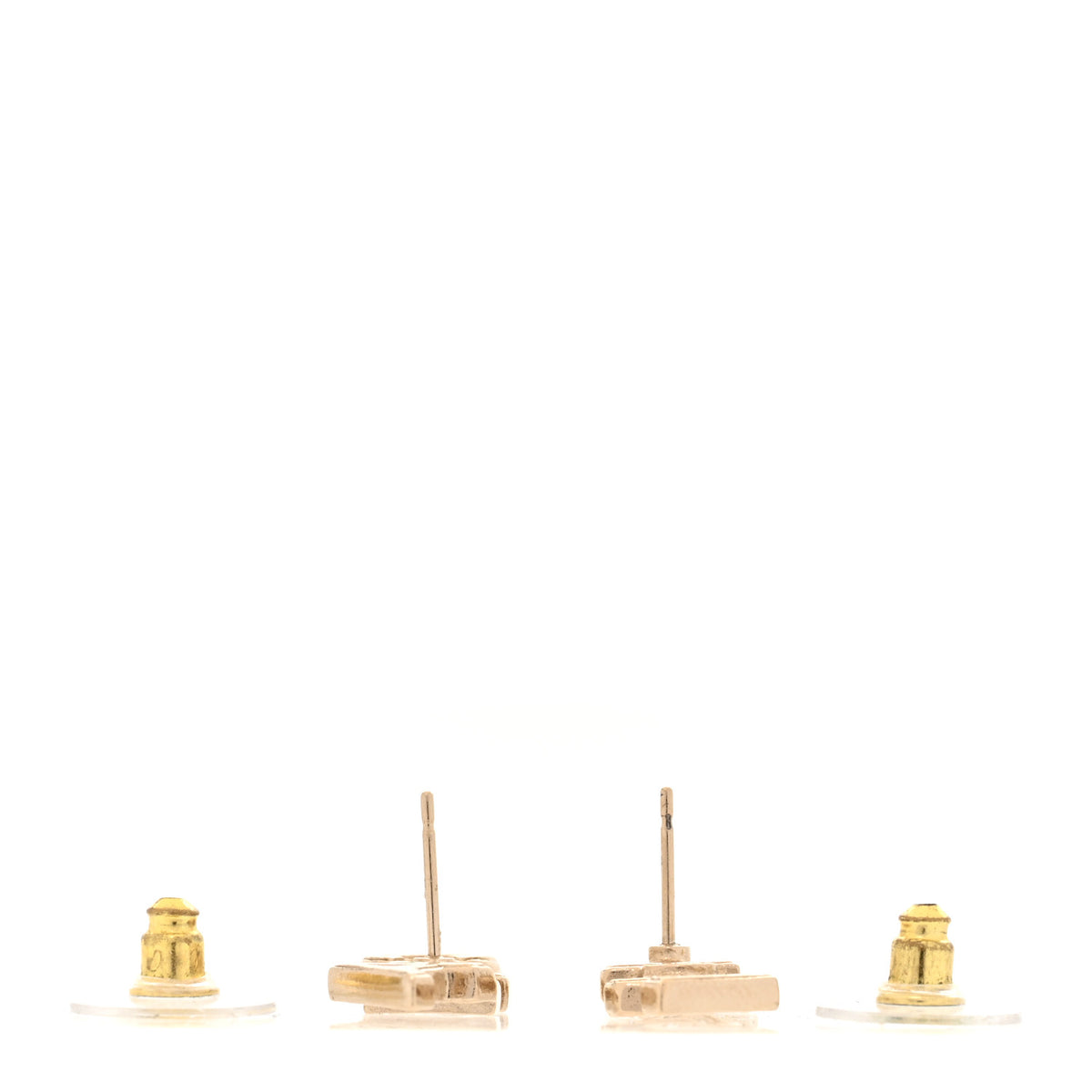 Crystal Pearl Signature Stud Earrings Gold