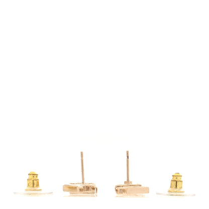 Chanel Crystal Pearl Signature Stud Earrings Gold 3 of 5