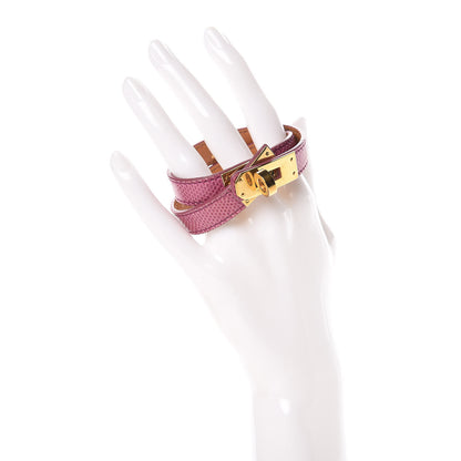 Hermes Lizard Kelly Double Tour Bracelet M Pastel Lilac 2 of 6