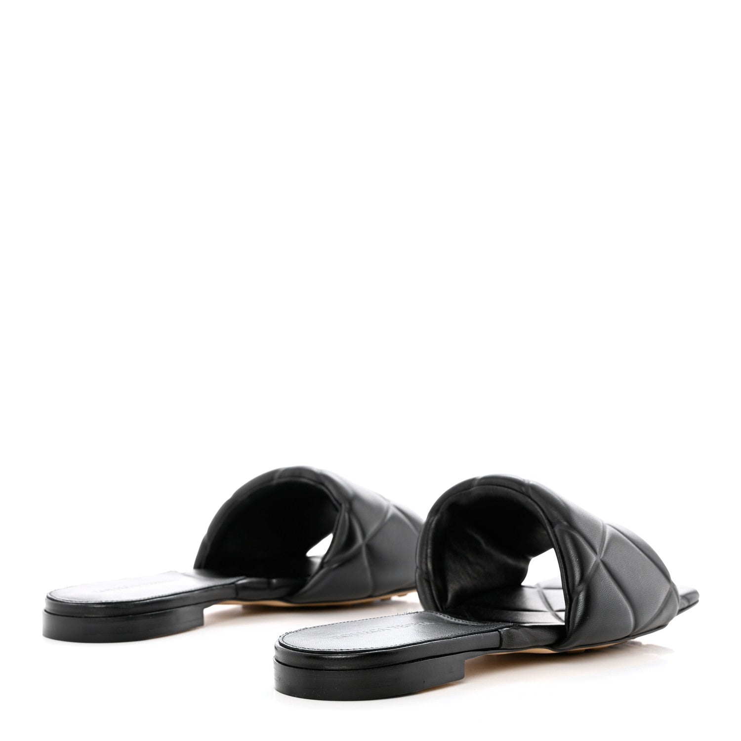 Bottega Veneta Nappa Quilted Rubber Lido Flat Sandals 38.5 Black 4 of 9