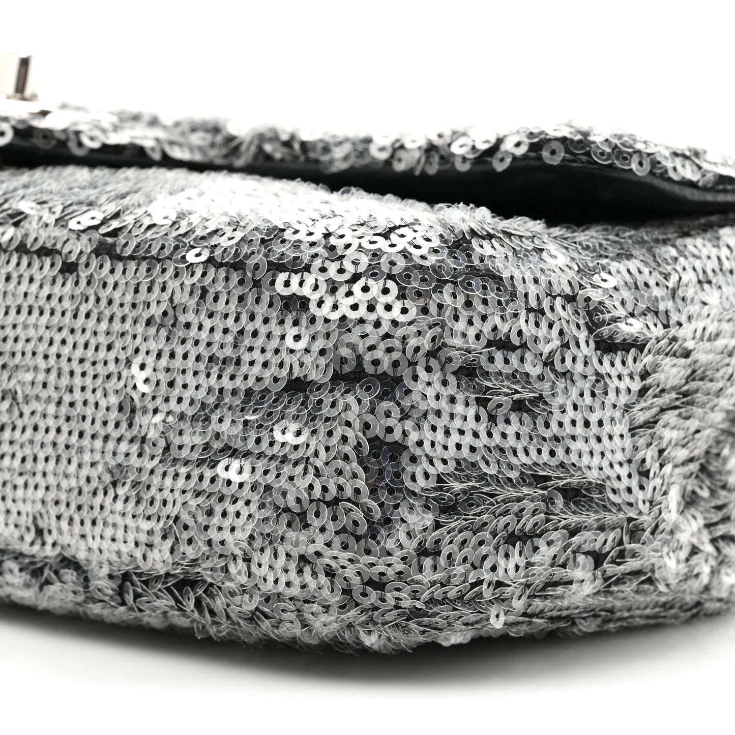 Sequin Small Single Flap Silver
