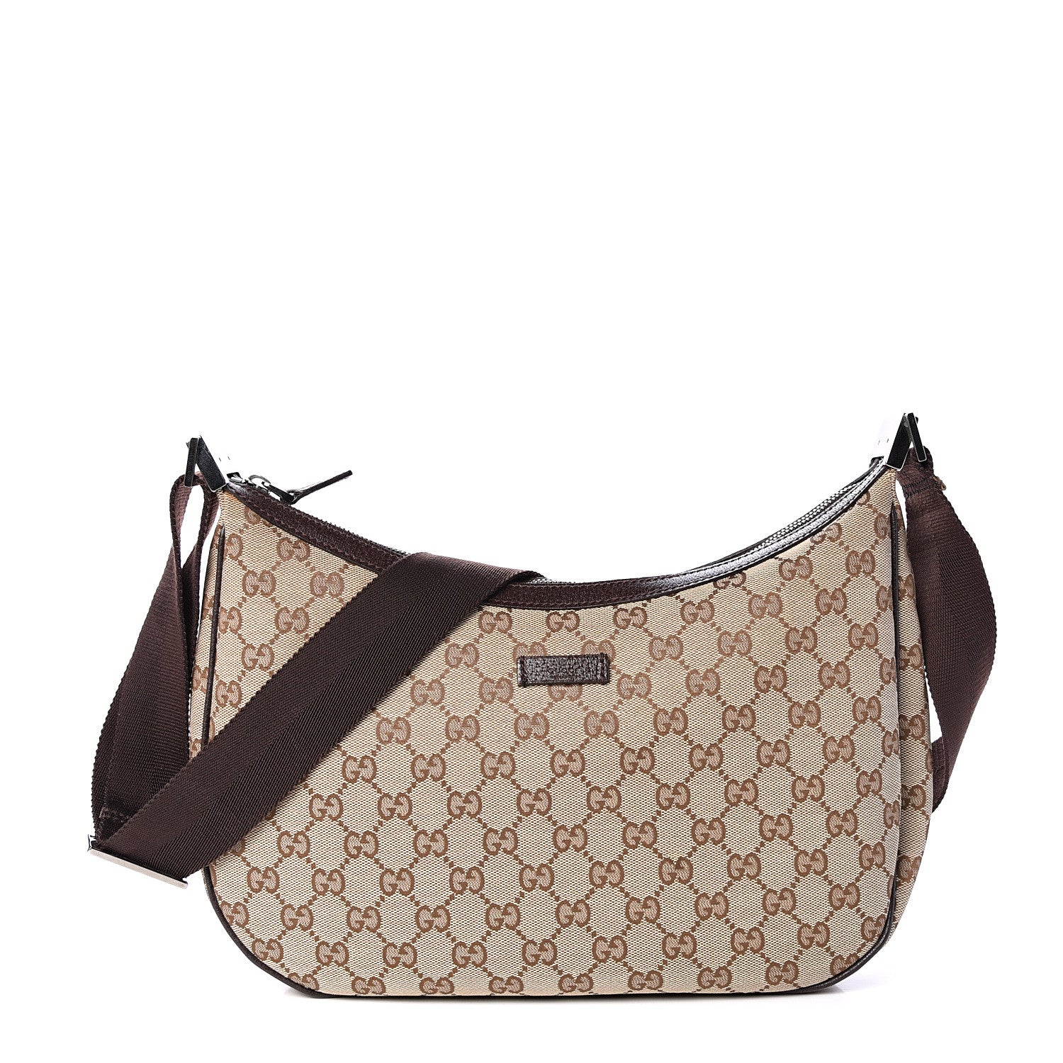 Gucci Monogram Medium Half Moon Hobo Dark Brown 2 of 12