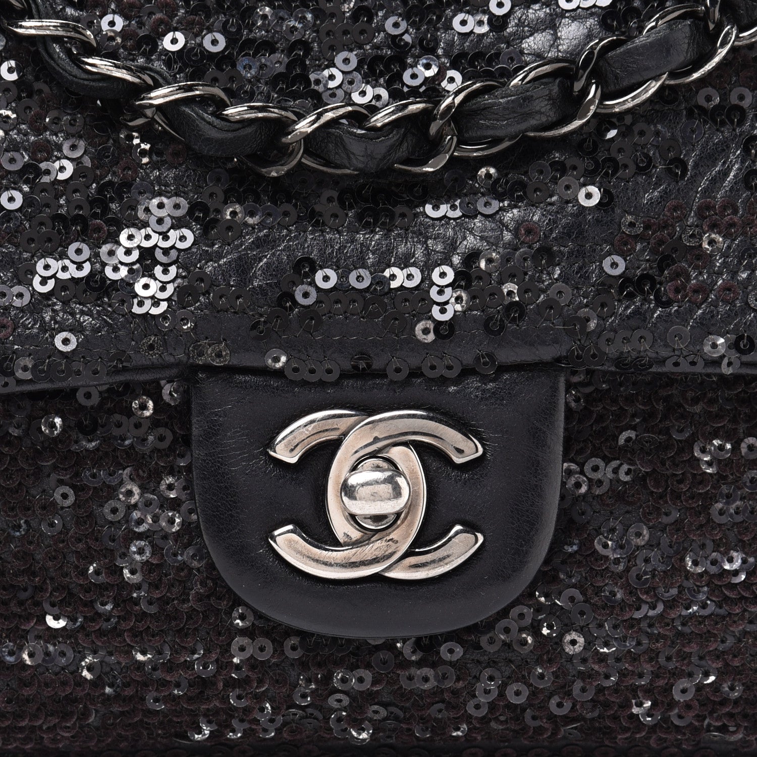 Chanel Sequin Lambskin Mini Moonlight on Water Flap Black 7 of 10