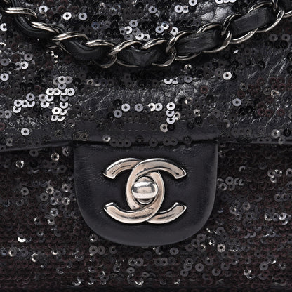 Chanel Sequin Lambskin Mini Moonlight on Water Flap Black 7 of 10