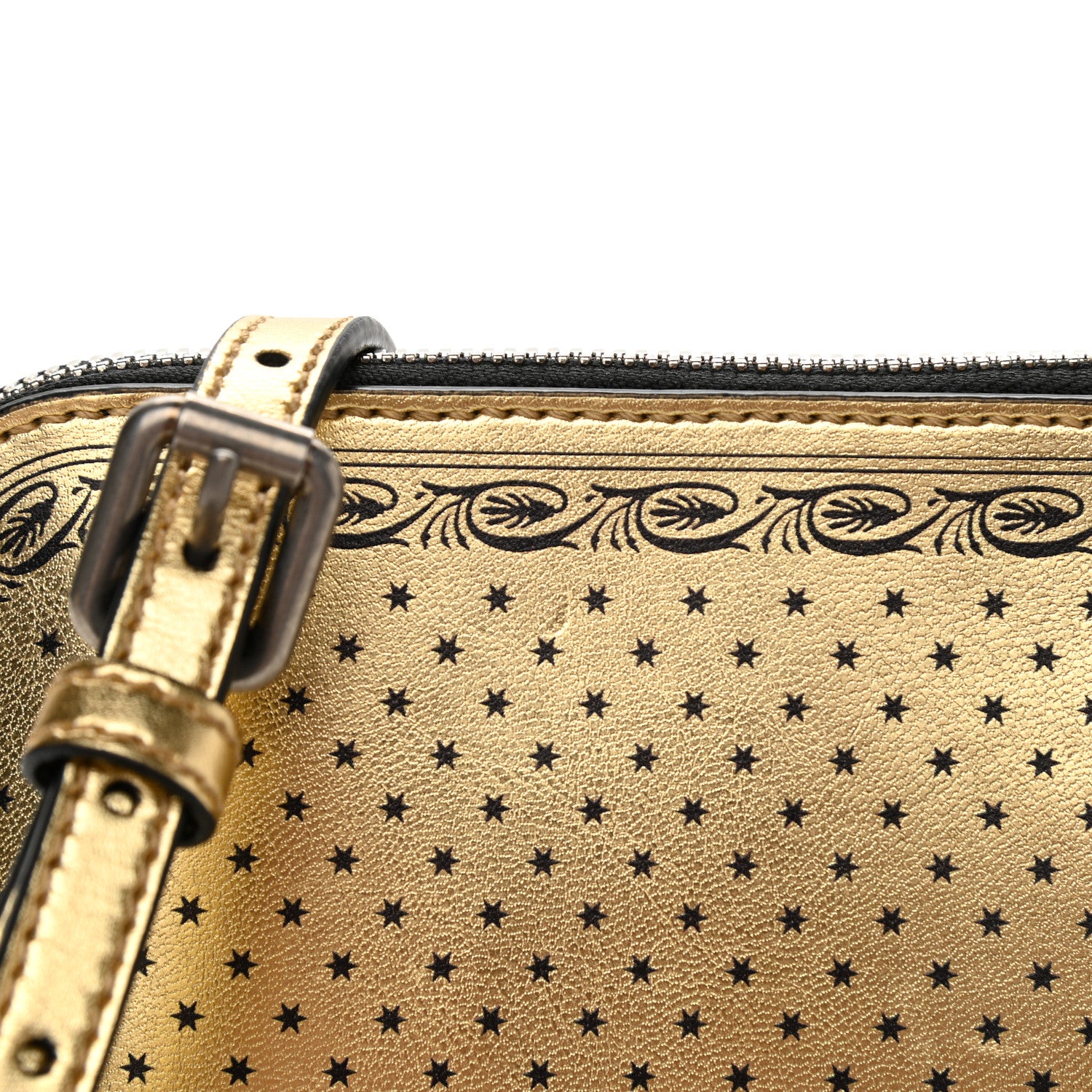 Gucci X SEGA Calfskin GUCCY Stars Mini Dome Shoulder Bag Gold 12 of 12