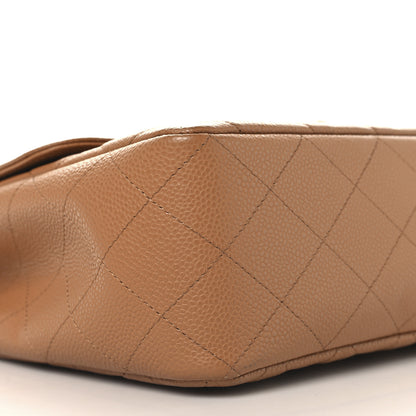Chanel Caviar Quilted Jumbo Single Flap Light Brown 9 of 12