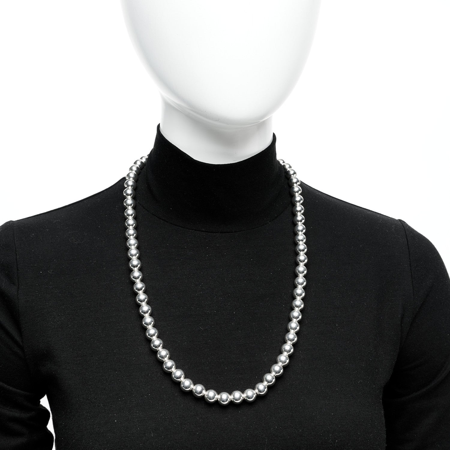 Tiffany Sterling Silver 10mm Hardwear Ball Necklace 24.5" 2 of 6