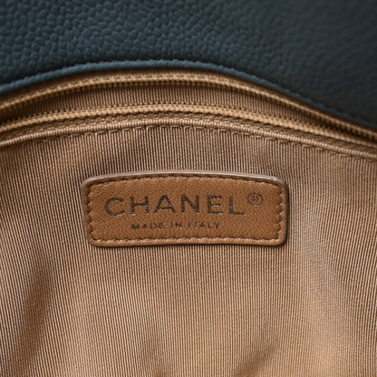 Chanel Caviar Quilted CC Timeless Soft Tote Blue 6 of 10