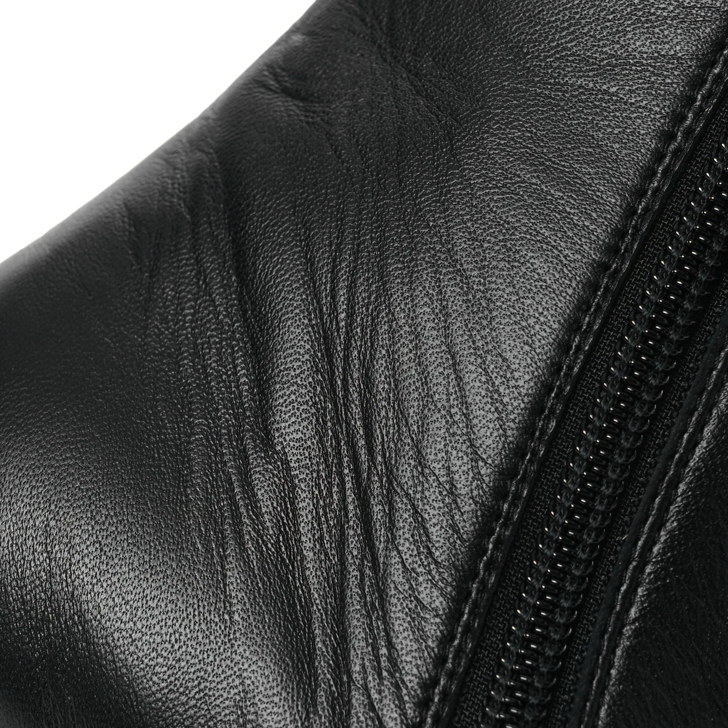 Mixed Fibers Lambskin Patent Calfskin Convertible High Boots 38 Black