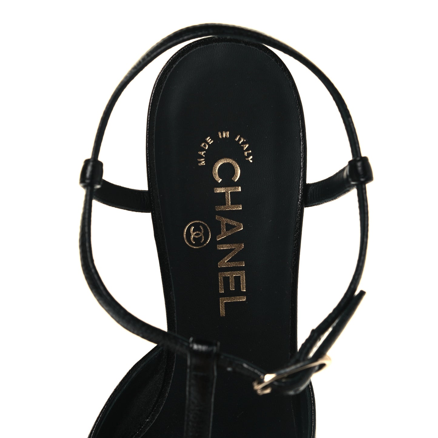 Goatskin Cap Toe T Strap Flats 41 Black