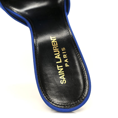 Saint Laurent Crepe De Chine Sandals 37.5 Picasso Blue 9 of 10