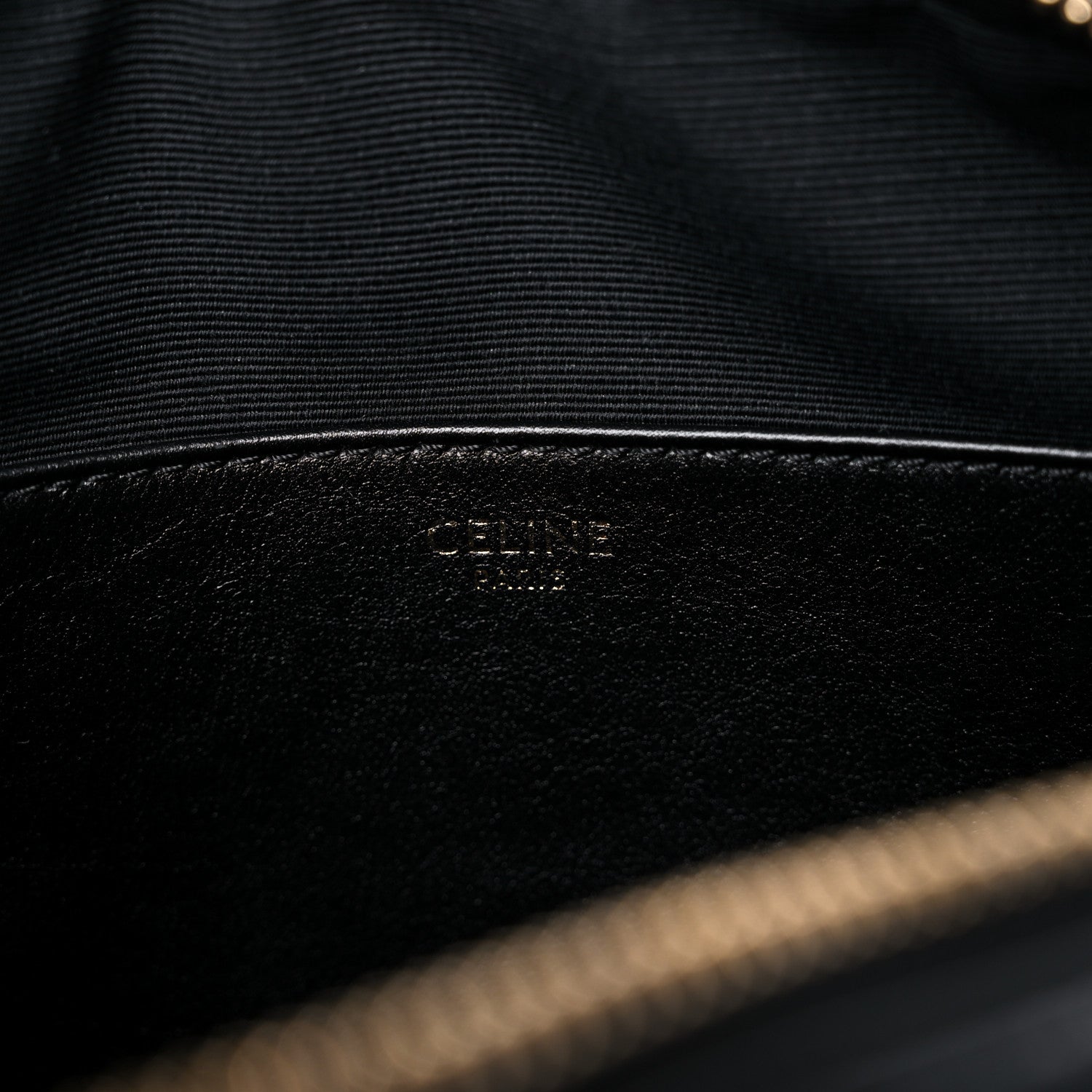 Celine Calfskin Quilted Medium C Charm Bag Black 6 of 8