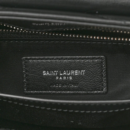 Saint Laurent Calfskin Y Quilted Monogram Toy Loulou Crossbody Bag Black 7 of 12