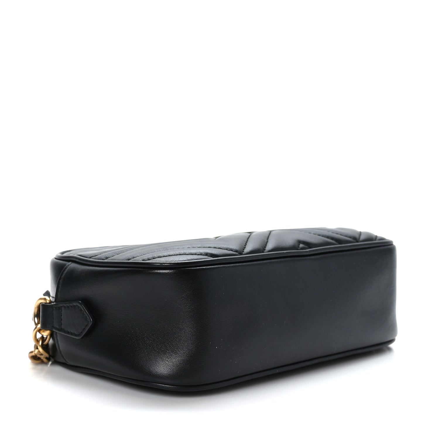 Calfskin Matelasse Small GG Marmont Chain Shoulder Bag Black