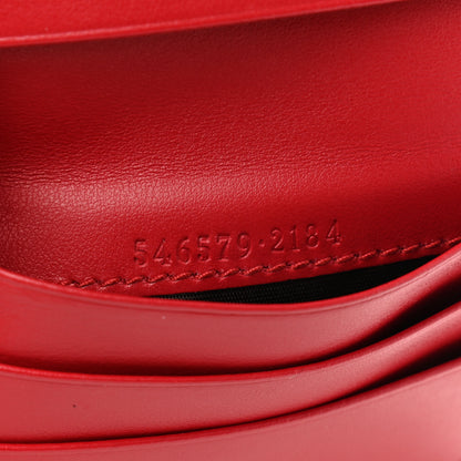 Gucci Calfskin Matelasse GG Marmont Key Case Card Holder Hibiscus Red 7 of 9