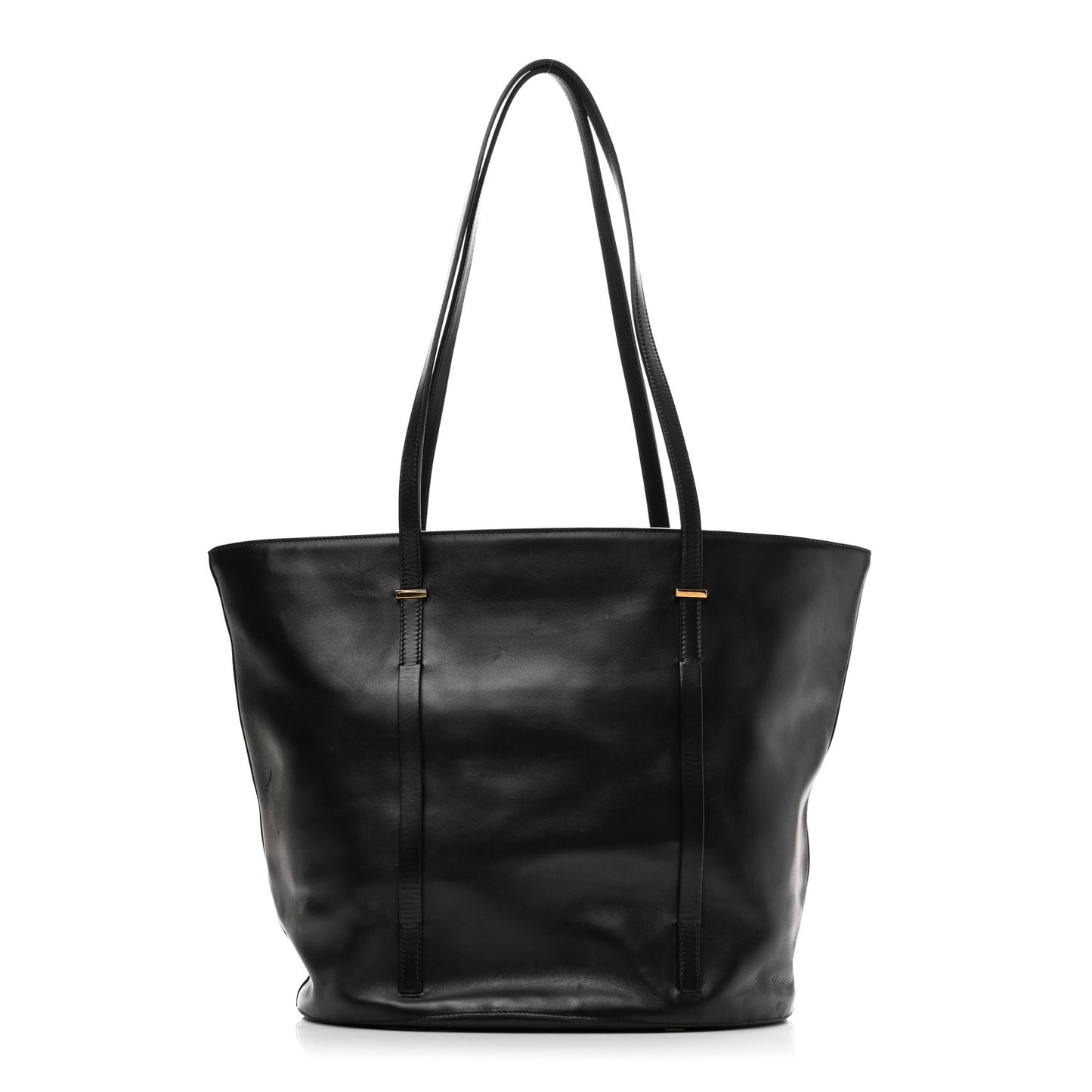 Sleek Calfskin Tote 12 1/2 Black