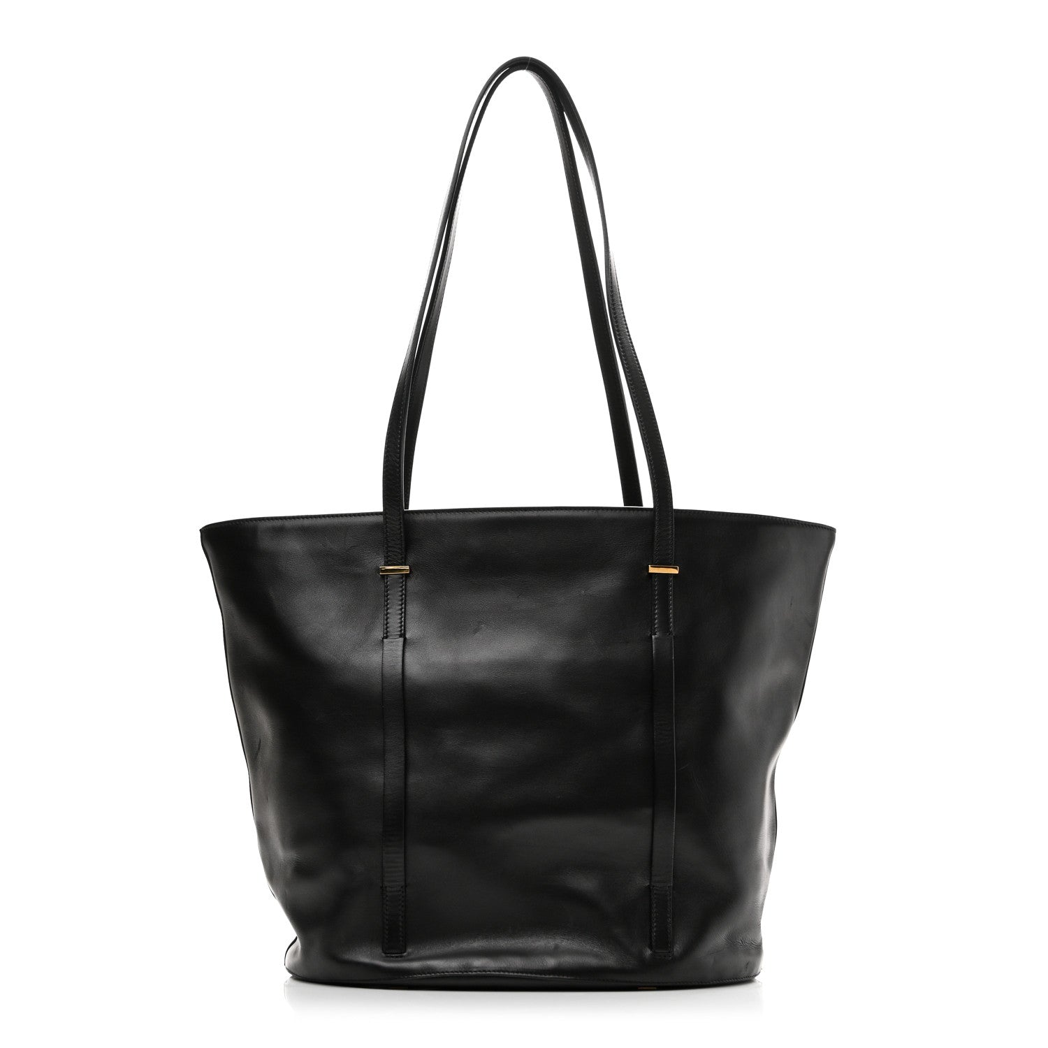 The Row Sleek Calfskin Tote 12 1/2 Black 1 of 9