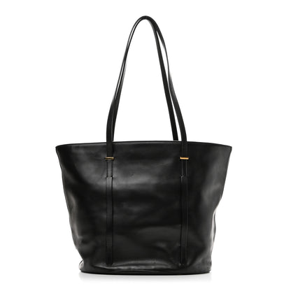 The Row Sleek Calfskin Tote 12 1/2 Black 1 of 9