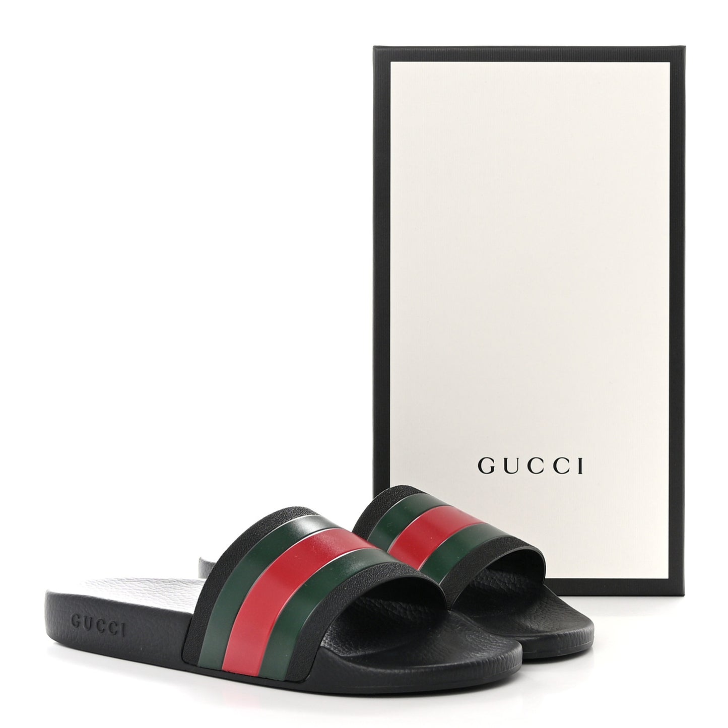 Rubber Web Mens Pool Slide Sandals 12 Black Green Red
