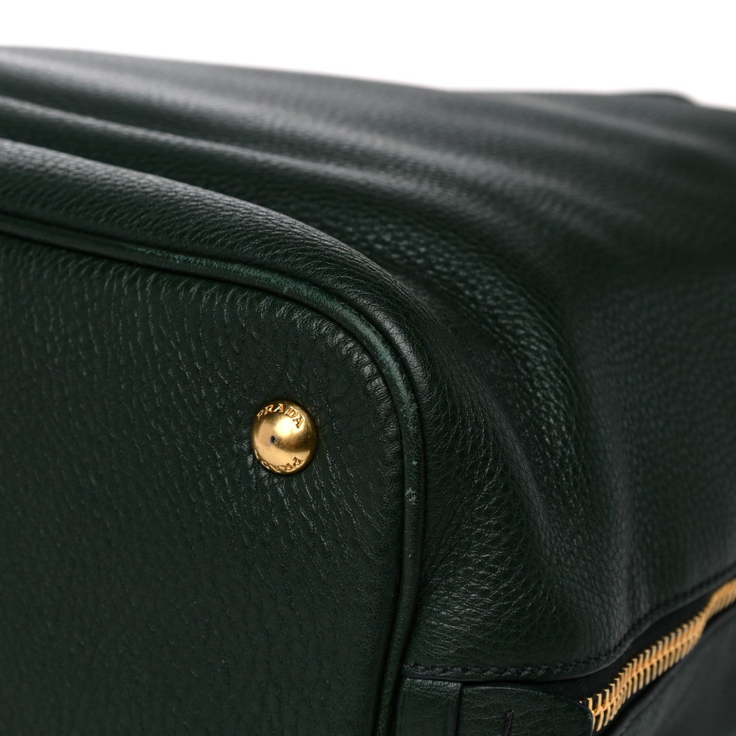 Prada Vitello Daino Side Zip Tote Foresta 13 of 17