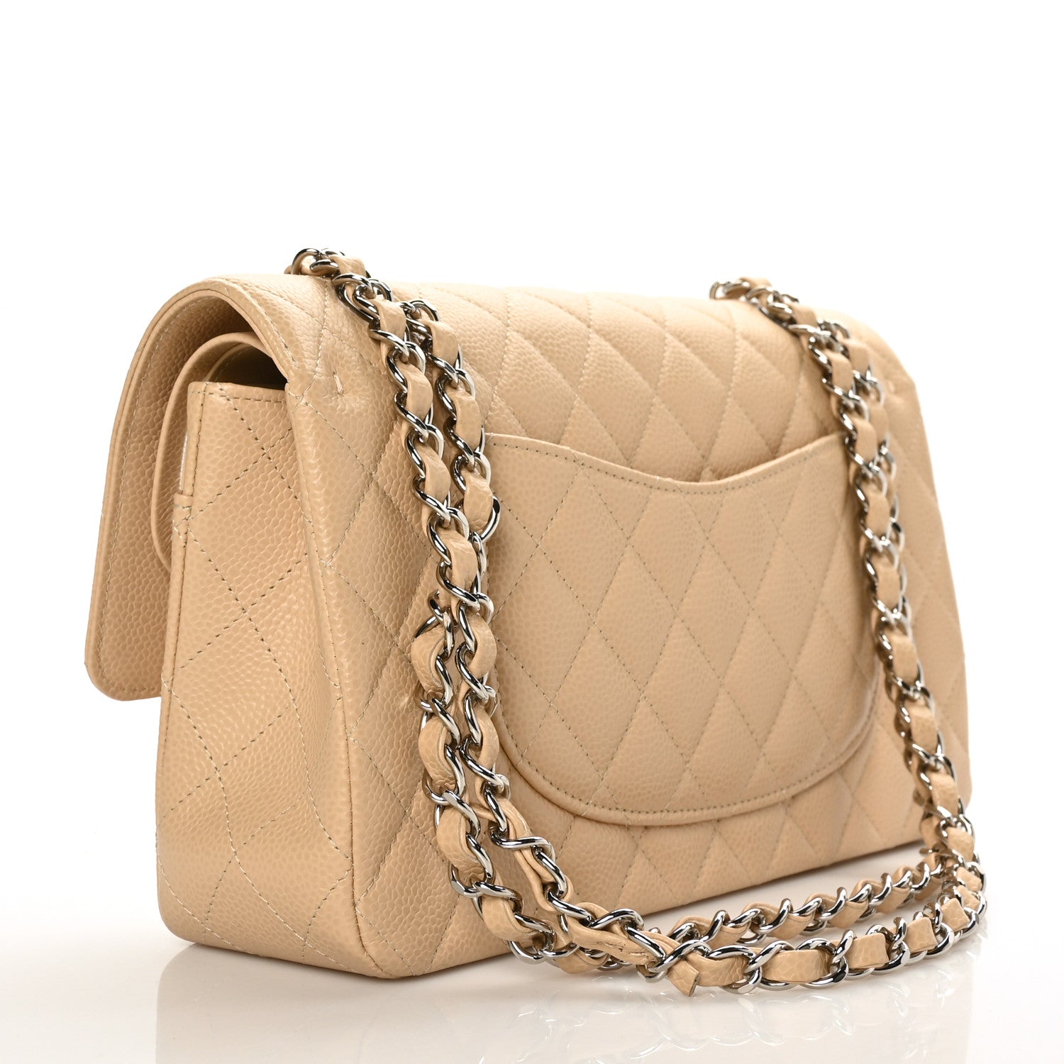 Chanel Caviar Quilted Medium Double Flap Beige 3 of 10
