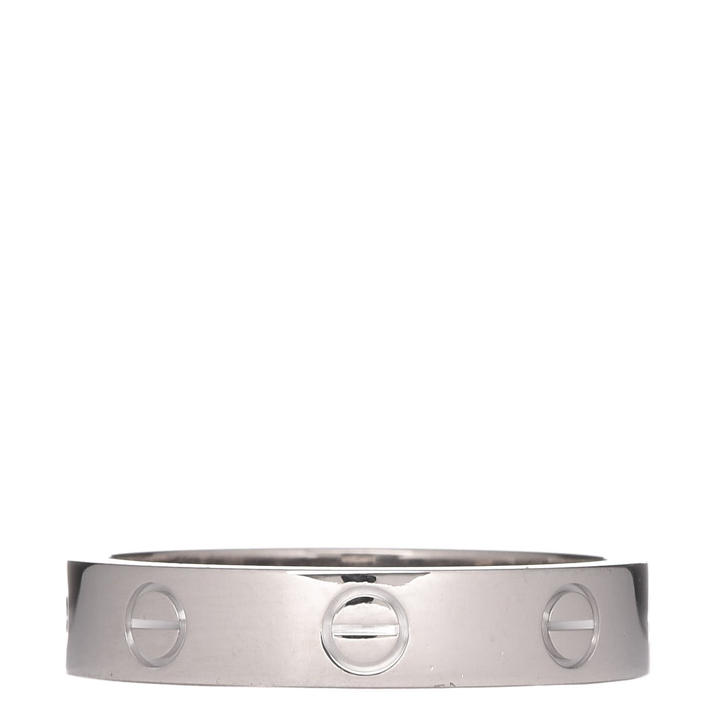 18K White Gold Diamond 3.5mm LOVE Wedding Band Ring 54 6.75