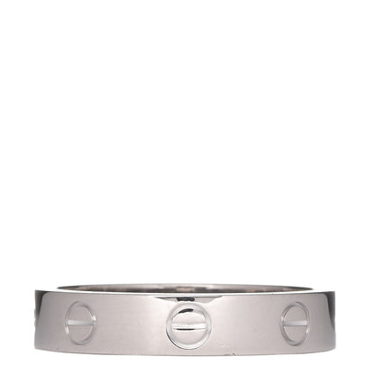 Cartier 18K White Gold Diamond 3.5mm LOVE Wedding Band Ring 54 6.75 3 of 4