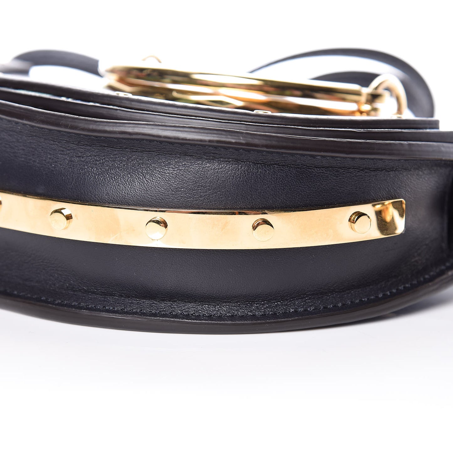 Calfskin Floral Print Small Nile Bracelet Minaudiere Bag Full Blue