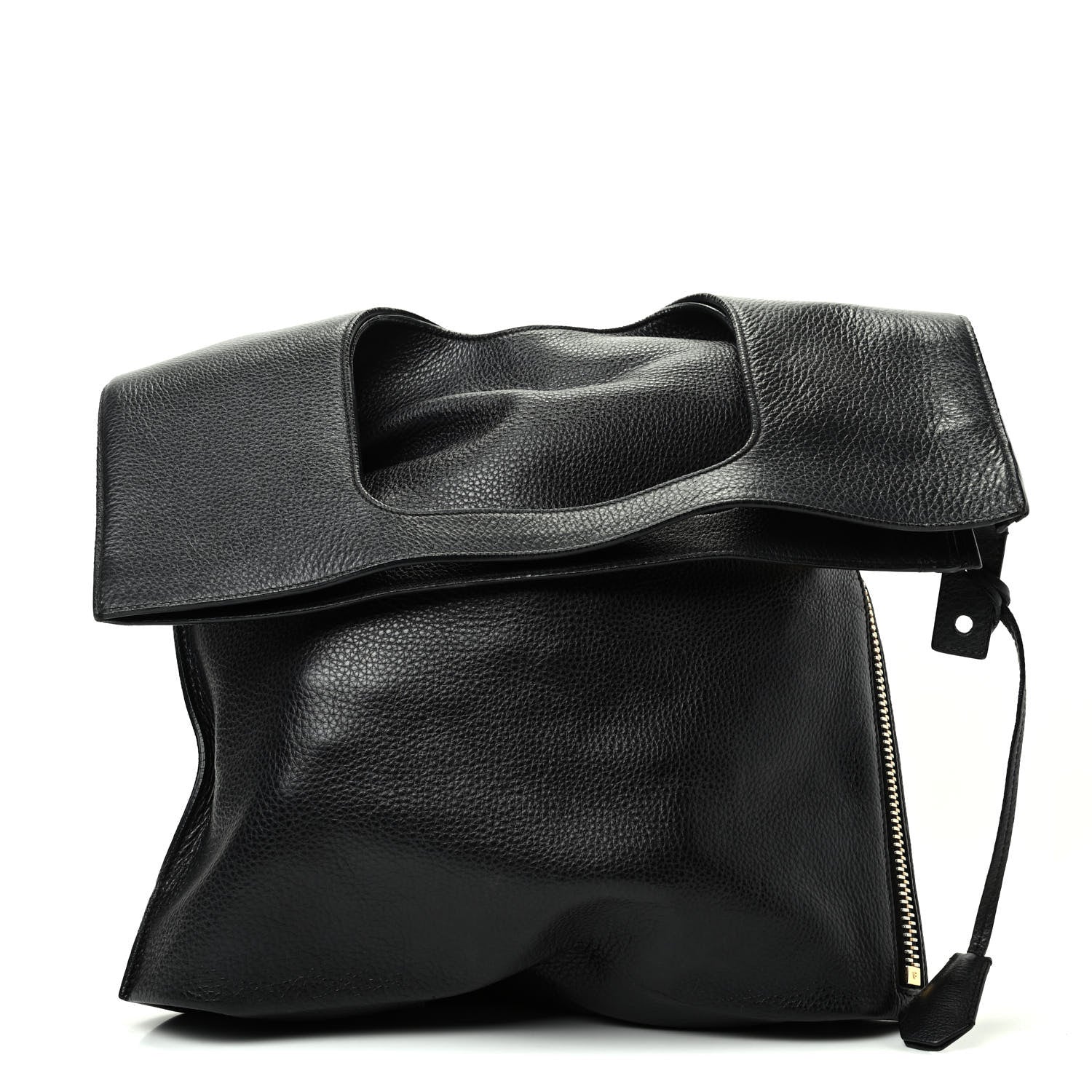 Tom Ford Grained Calfskin Large Alix Padlock Zip Shoulder Bag Black 1 of 10