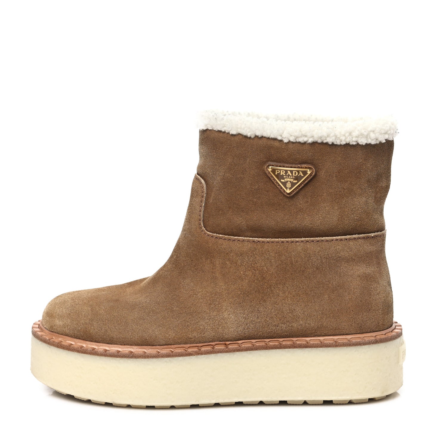 Suede Shearling Ankle Boots 37.5 Cannella