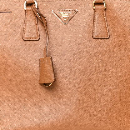 Prada Saffiano Lux Large Galleria Double Zip Tote Caramel 8 of 12