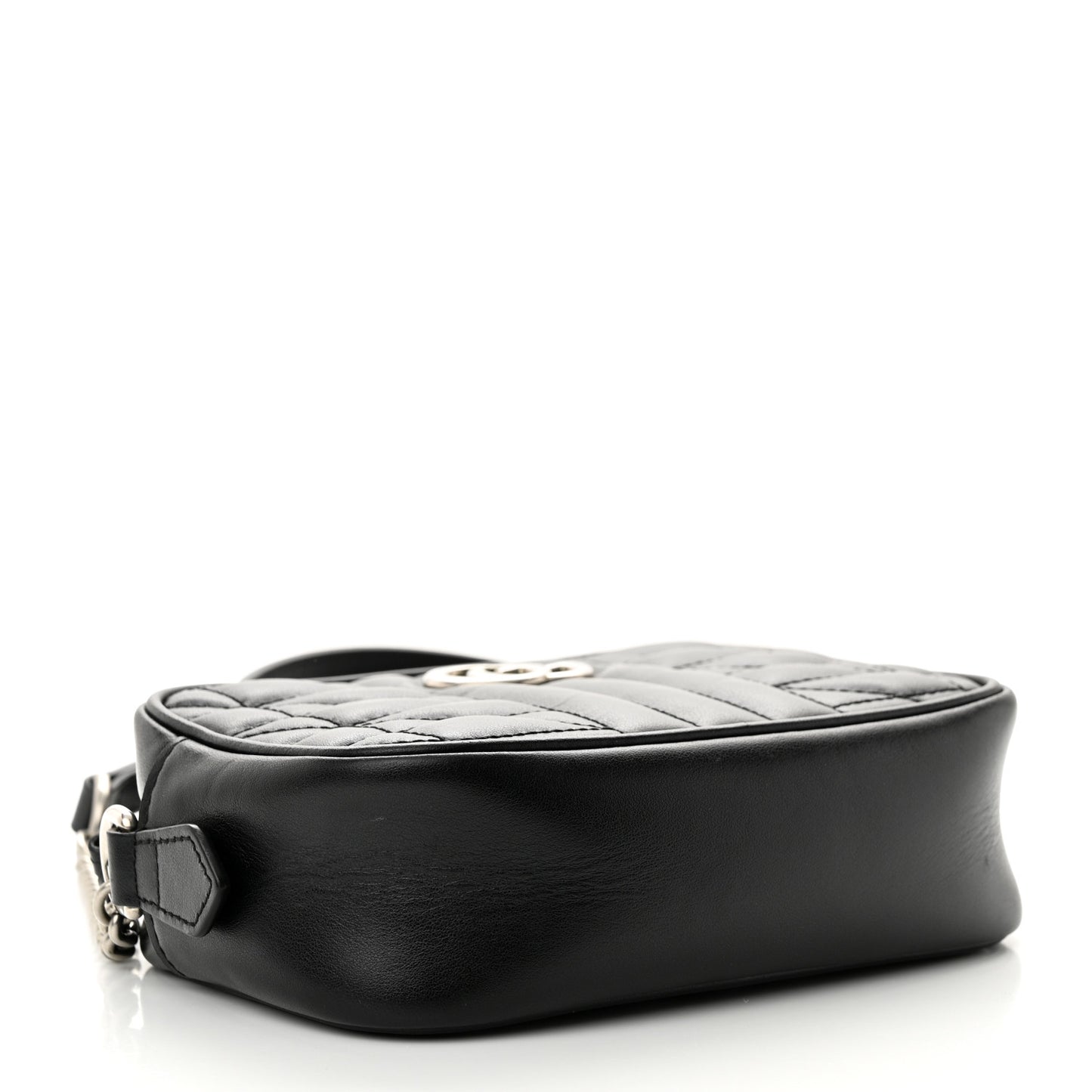Calfskin Matelasse Aria Mini GG Marmont Chain Shoulder Bag Black