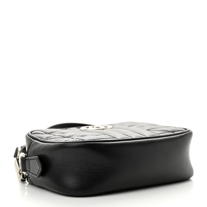 Gucci Calfskin Matelasse Aria Mini GG Marmont Chain Shoulder Bag Black 4 of 10