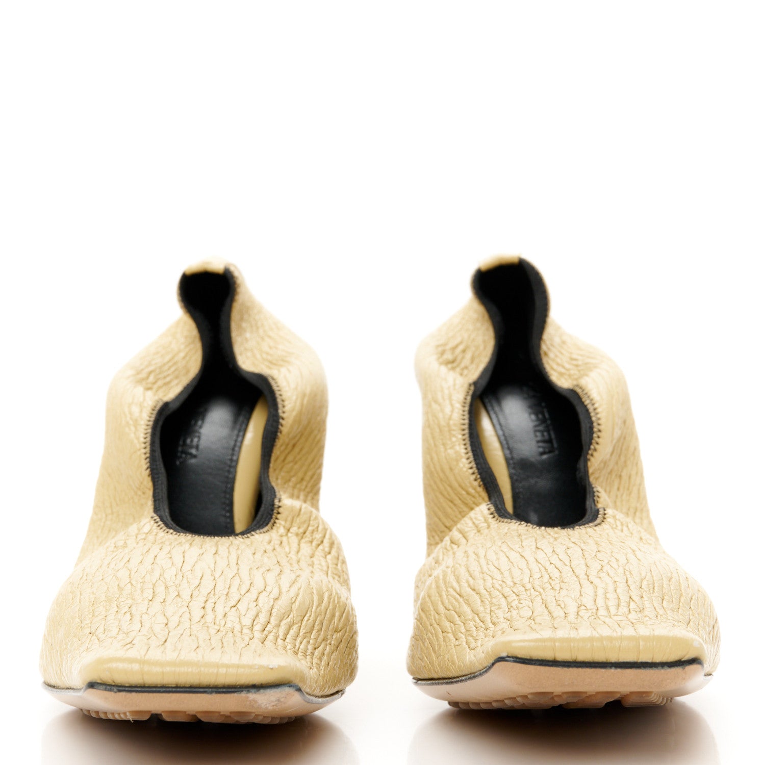 Bottega Veneta Crunch Calfskin Sharpei Pumps 36.5 Tapioca 3 of 16