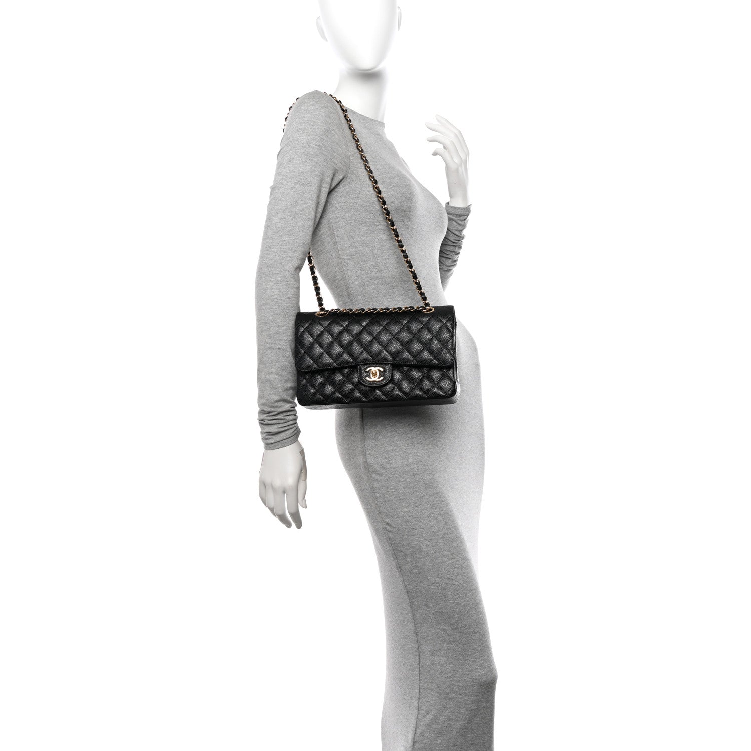 Chanel Caviar Quilted Medium Double Flap Black 2 of 11