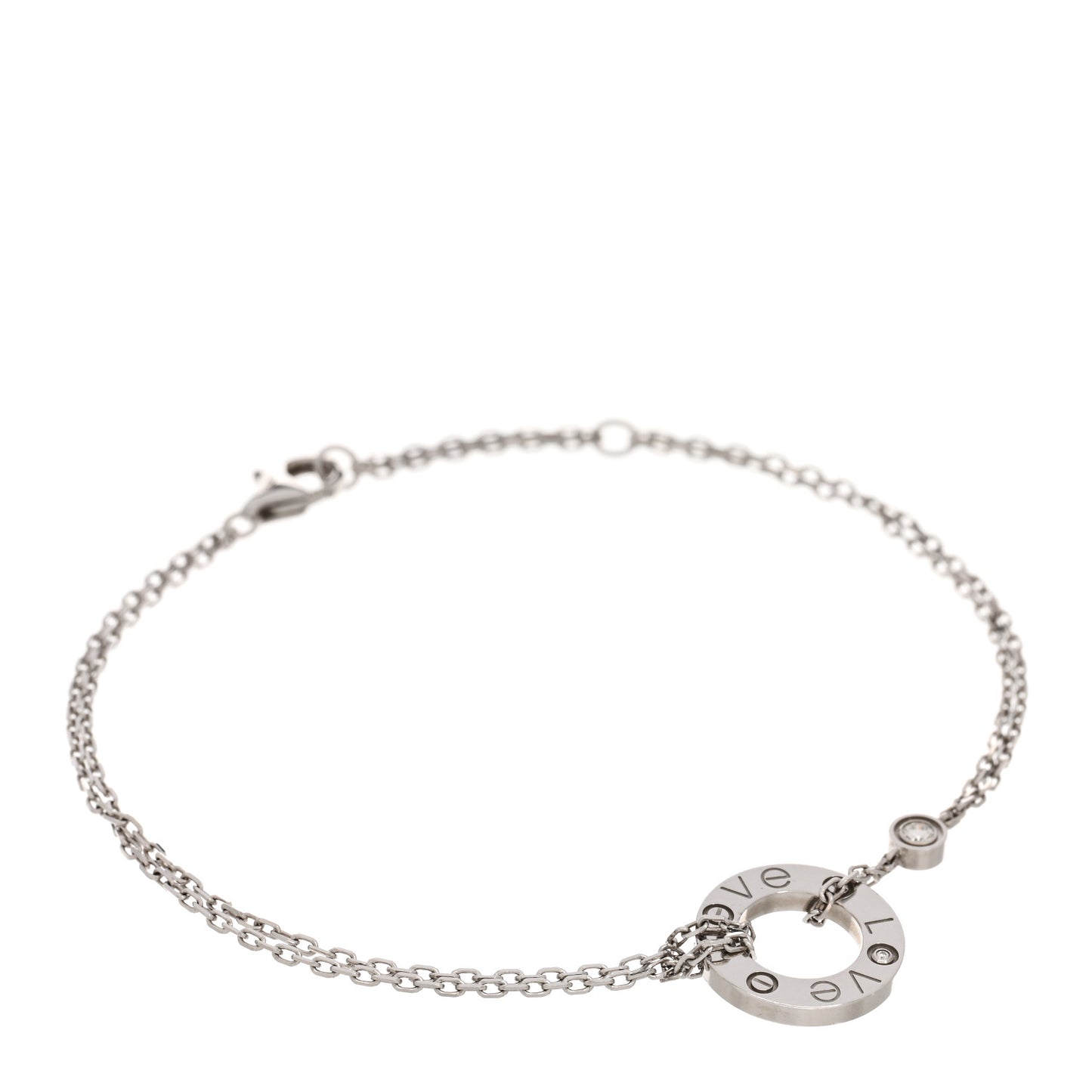 18K White Gold Diamond LOVE Bracelet