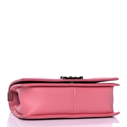 Chanel Calfskin Chevron Quilted Medium Boy Flap Pink 4 of 13