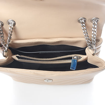 Saint Laurent Calfskin Y Quilted Monogram Small Loulou Chain Satchel Nude Powder 4 of 8