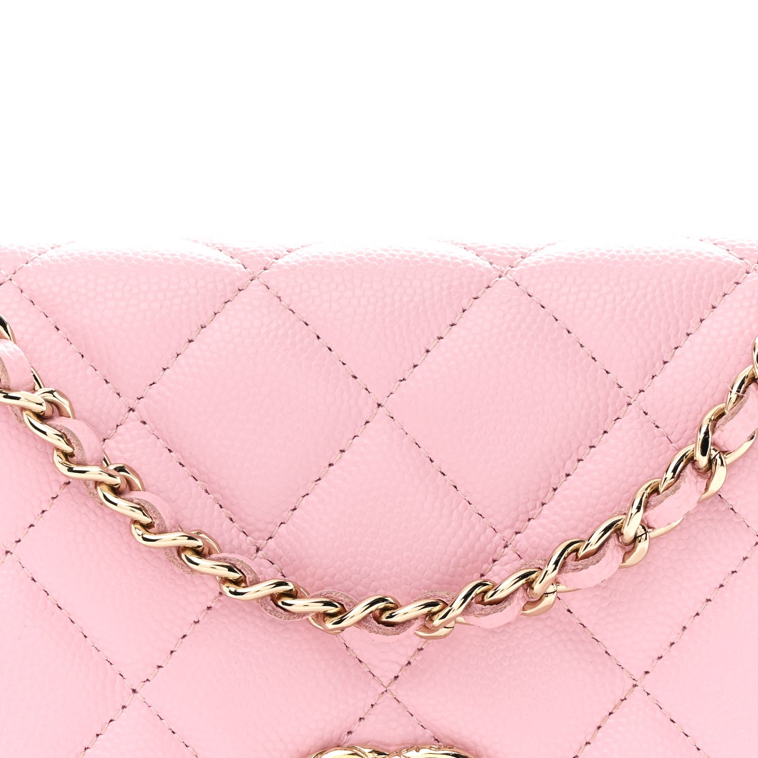 Chanel Caviar Quilted Wallet on Chain WOC Light Pink 8 of 10