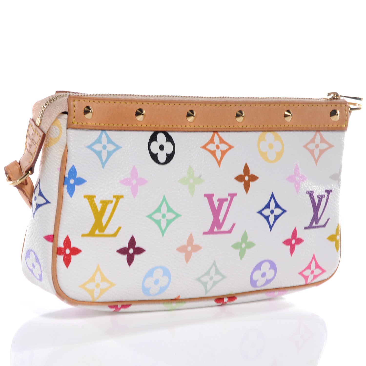 Louis Vuitton Monogram Multicolor Pochette Accessories White 3 of 8
