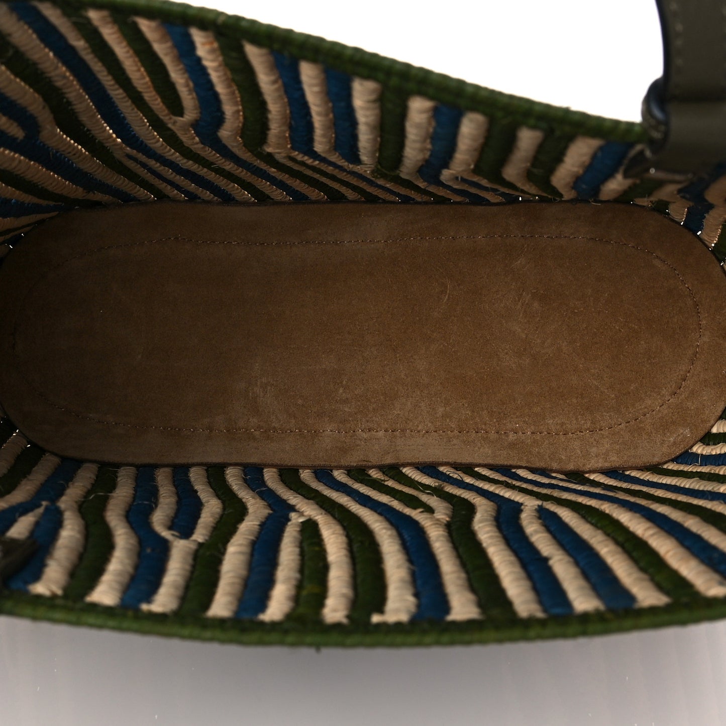 Raffia Square Small Basket Tote Bag Natural Khaki Blue
