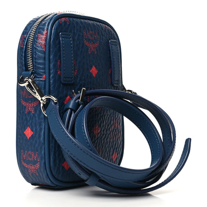 MCM Visetos X-Mini Crossbody Bag Deep Blue Sea 3 of 9