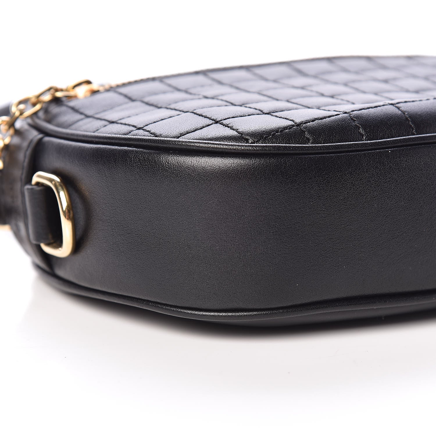 Celine Calfskin Quilted Small C Charm Bag Black 5 of 11