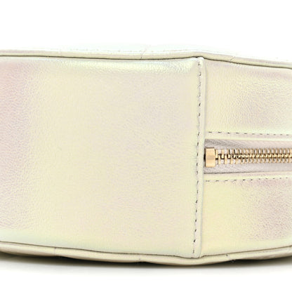 Chanel Iridescent Lambskin Quilted Round Clutch With Chain Ivory 8 of 10
