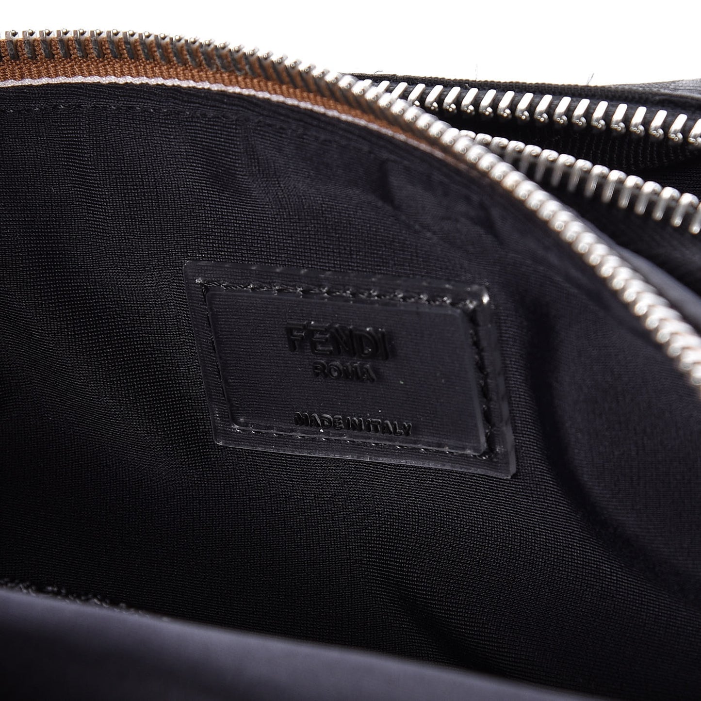 Nylon Vitello Century Pequin Logo Plate Pocket Belt Bag Black