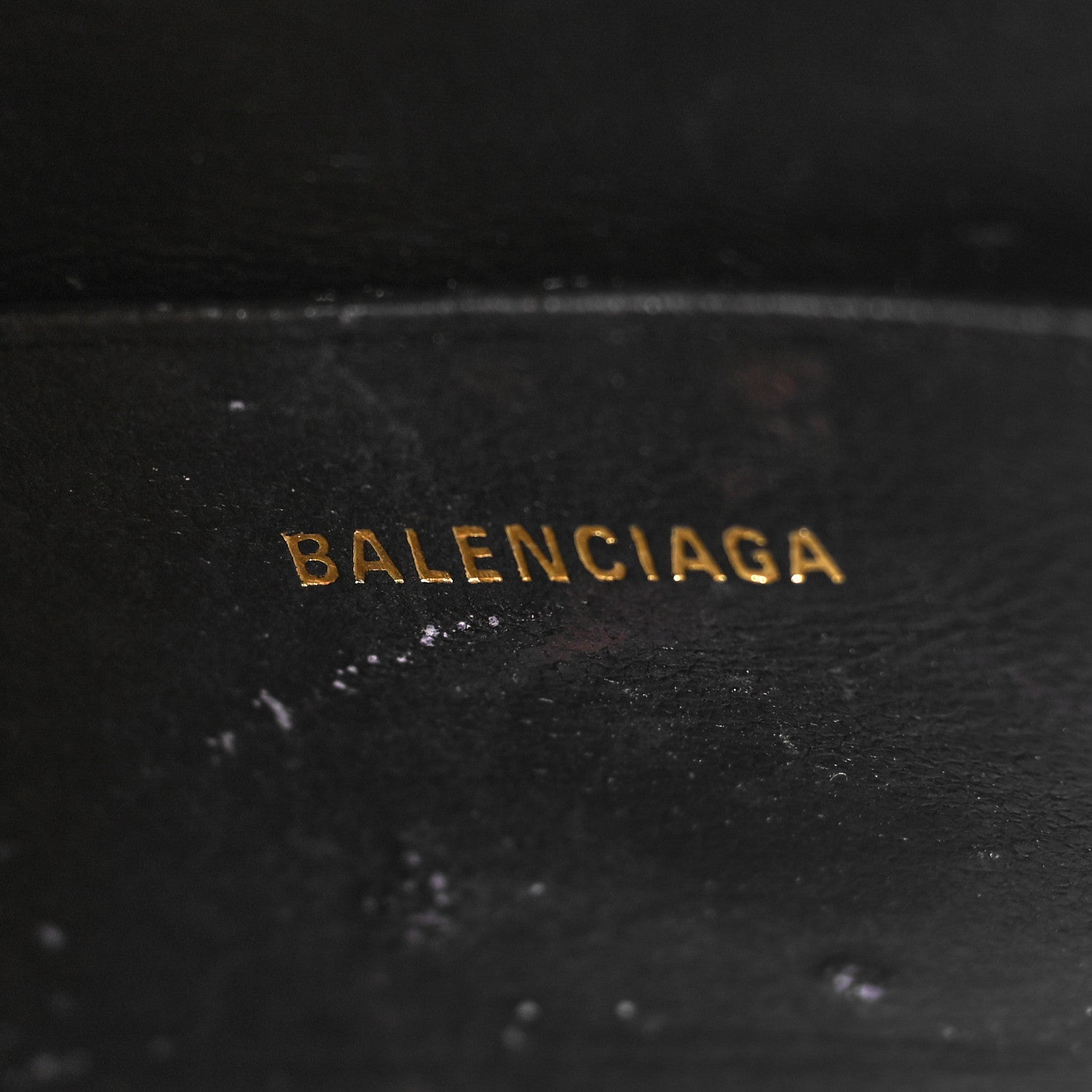 Balenciaga Metallic Calfskin Crocodile Embossed Hourglass Top Handle Bag Mini with Chain Gold 6 of 10