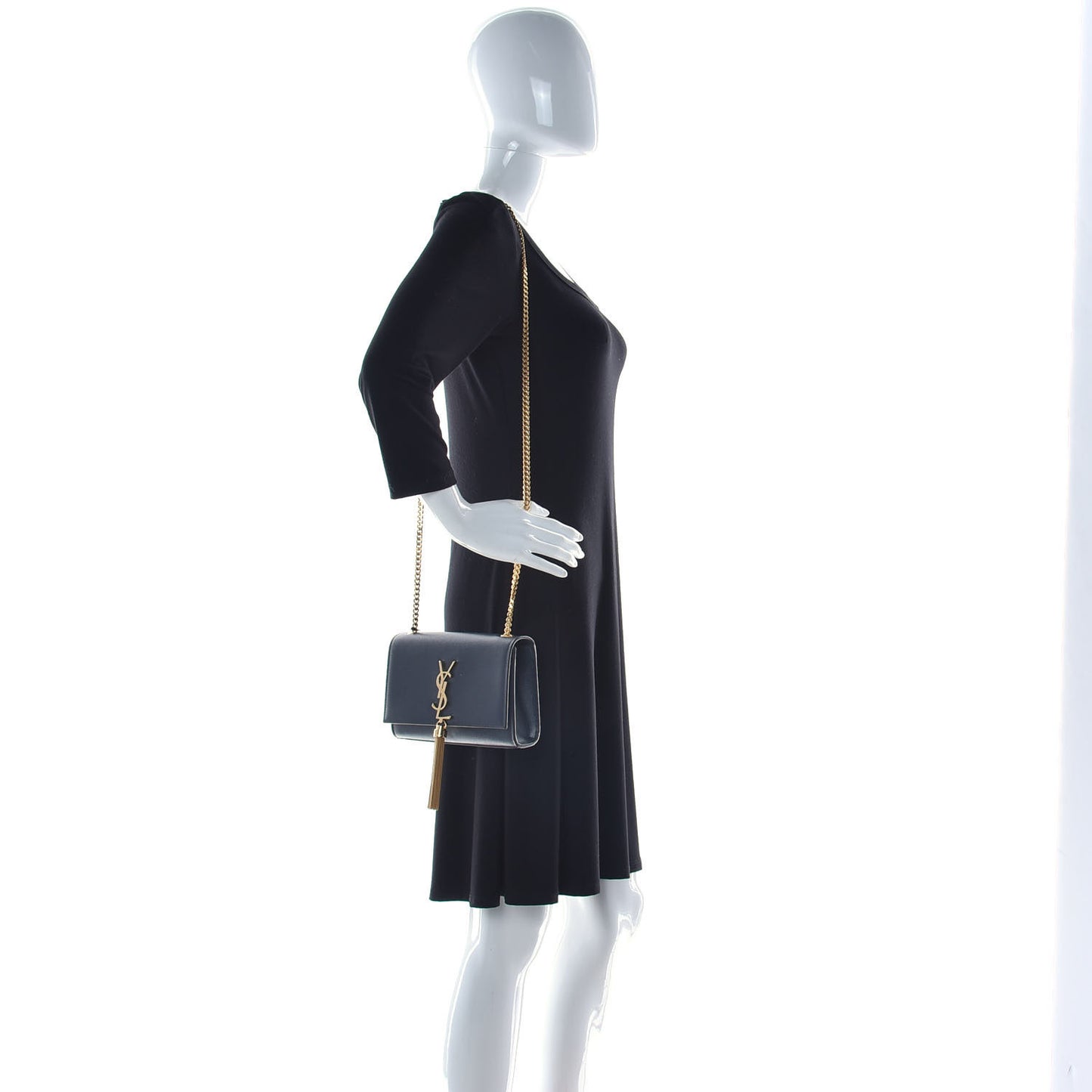 Grain De Poudre Small Classic Monogram Kate Tassel Satchel Dark Smog