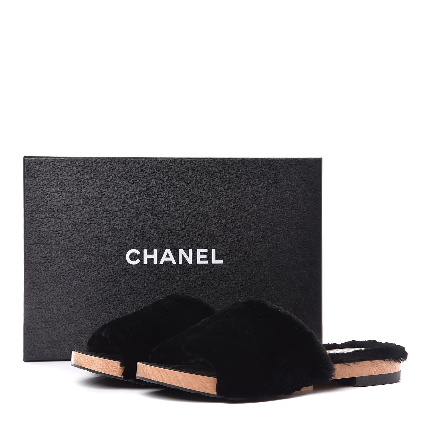 Chanel Rabbit Lambskin Fur Mules 40 Black 9 of 9